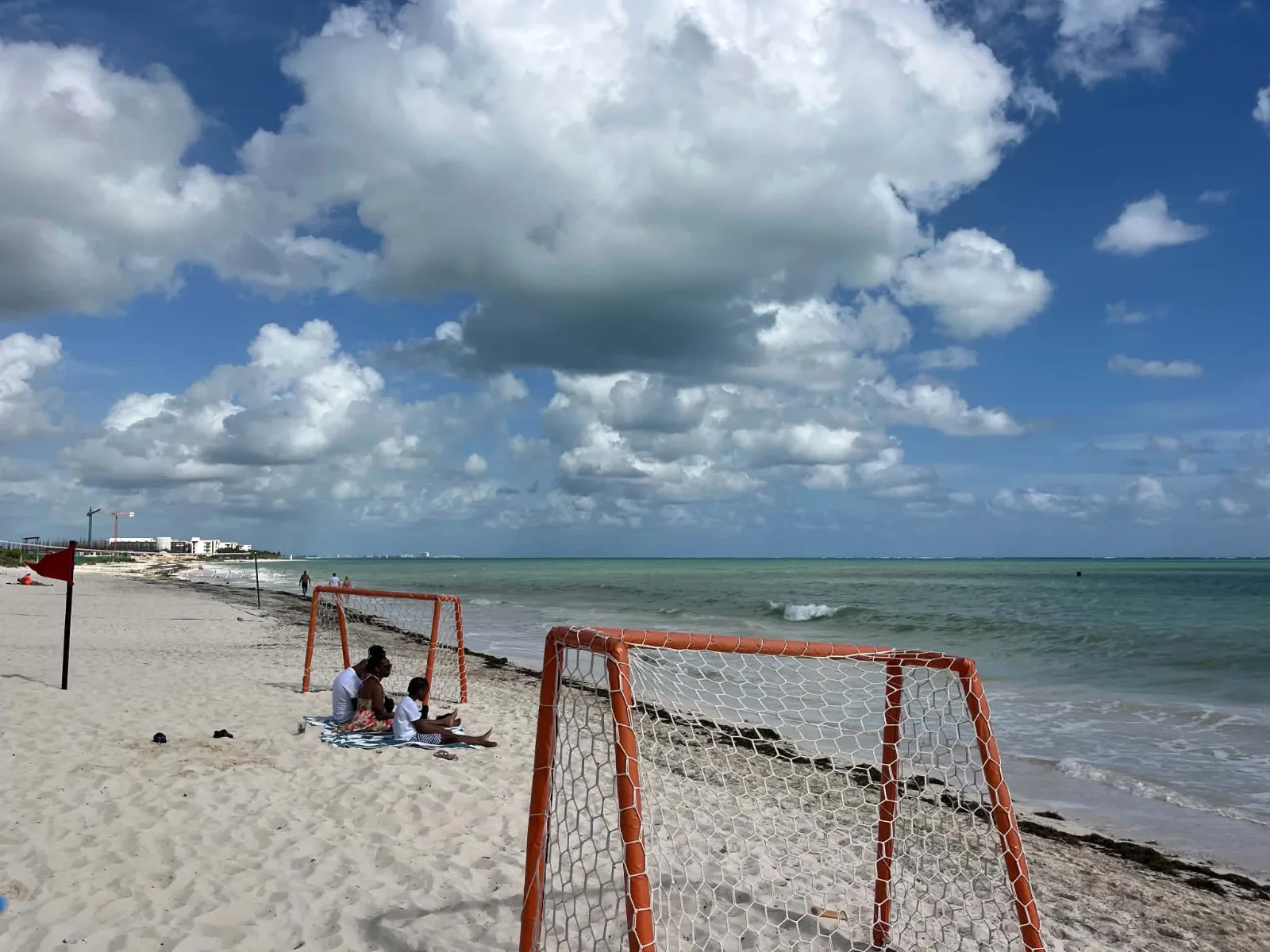 Soccer nets on the beach at Hilton Cancun