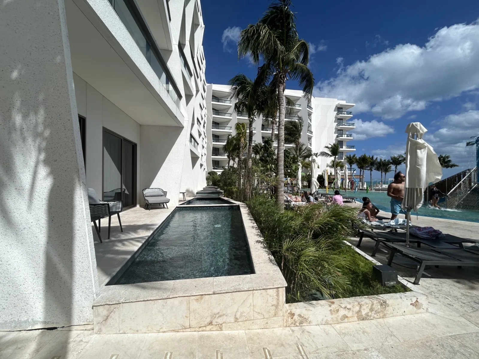 One of the swim-out rooms at Hilton Cancun